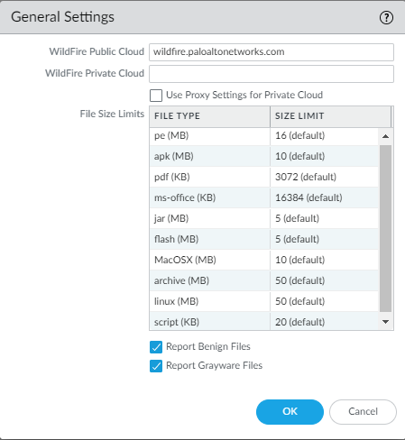 wildfire configure palo setup